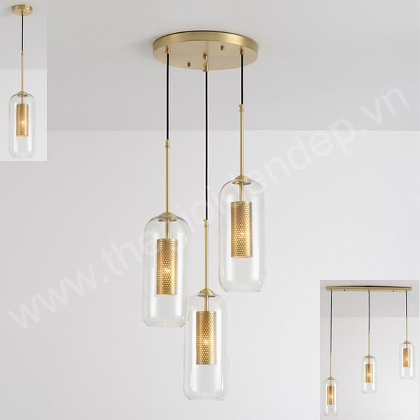 Đèn Thả Đồng Chao Thuỷ Tinh AL-CD2236-1 AL-CD2236-1